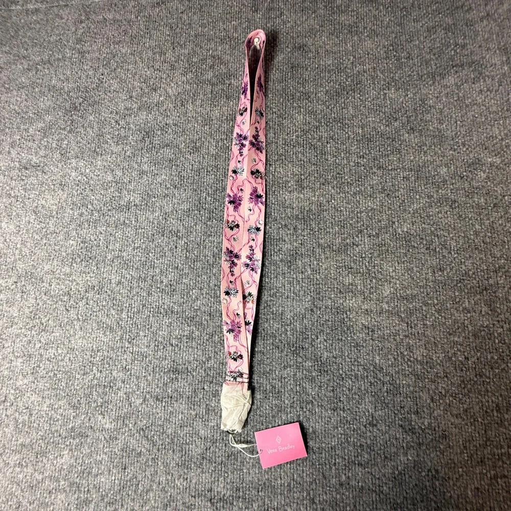 Vera Bradley Wide Lanyard Hope Blooms Pink Floral ID Key Holder 26739-11942 NWT
